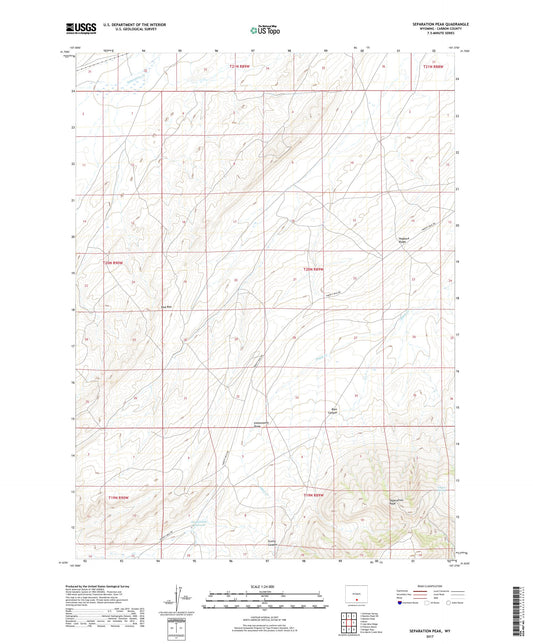 Separation Peak Wyoming US Topo Map Image