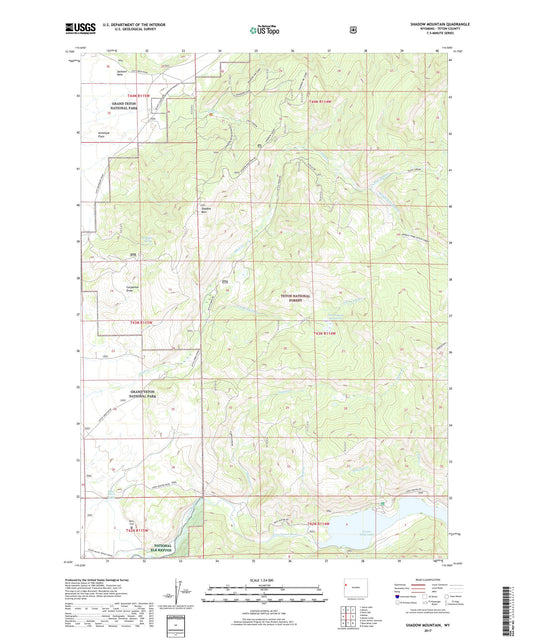 Shadow Mountain Wyoming US Topo Map Image