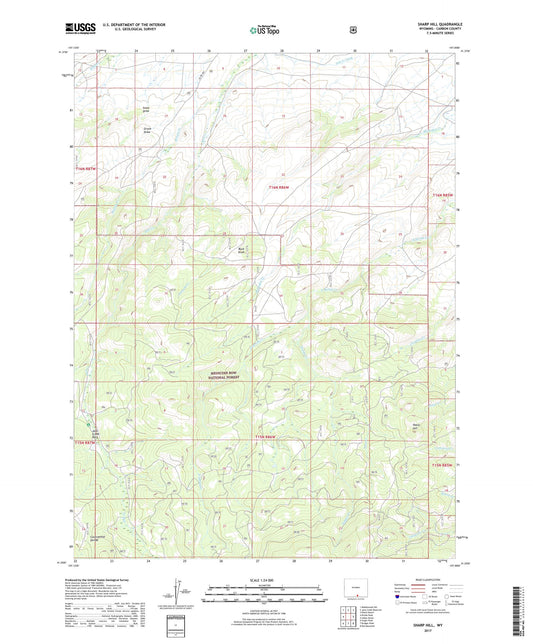 Sharp Hill Wyoming US Topo Map Image