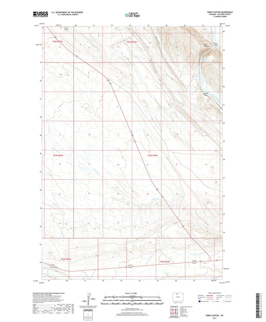 Sheep Canyon Wyoming US Topo Map Image