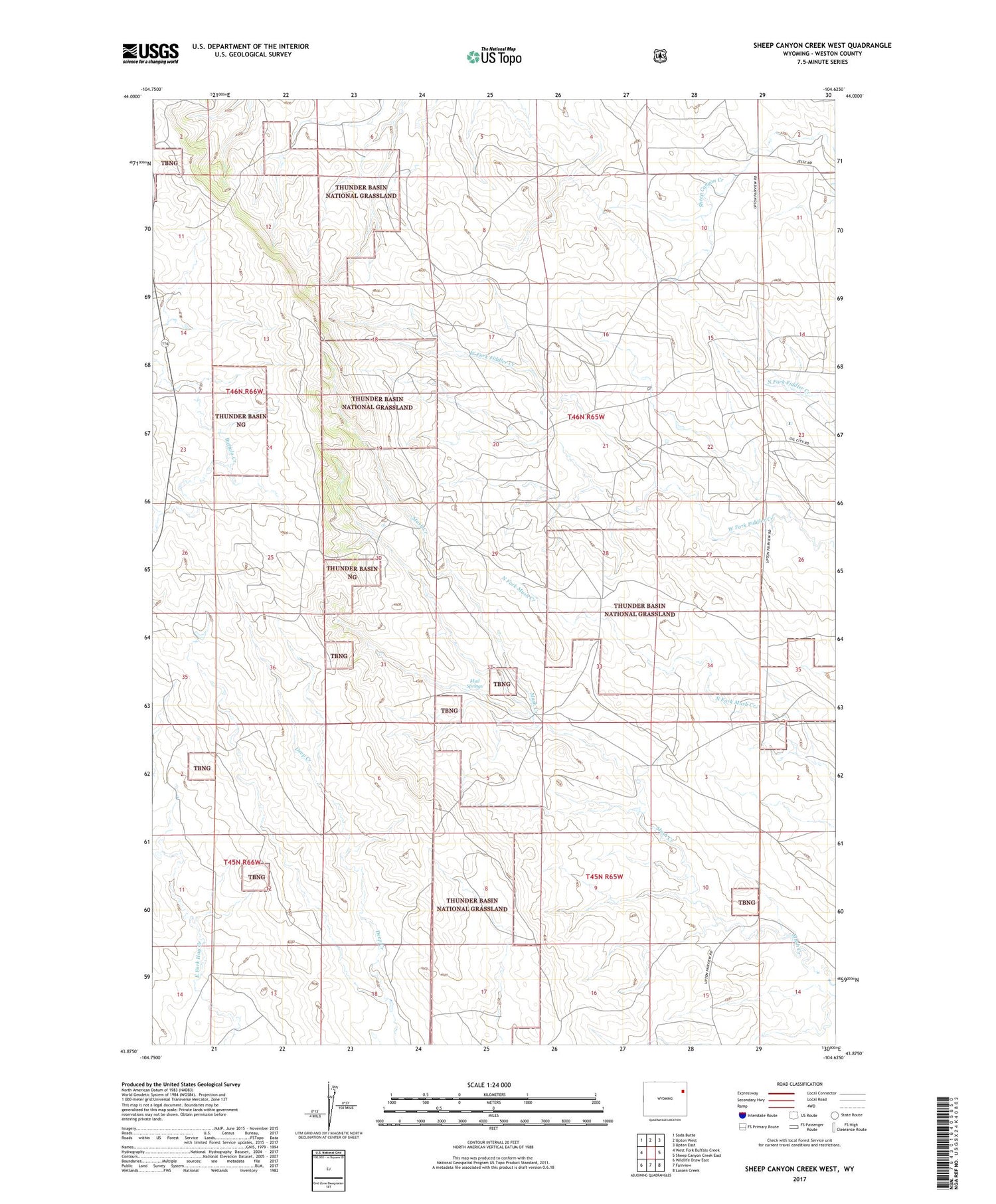 Sheep Canyon Creek West Wyoming US Topo Map Image