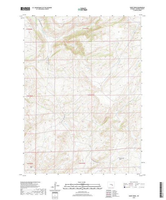 Sheep Creek Wyoming US Topo Map Image