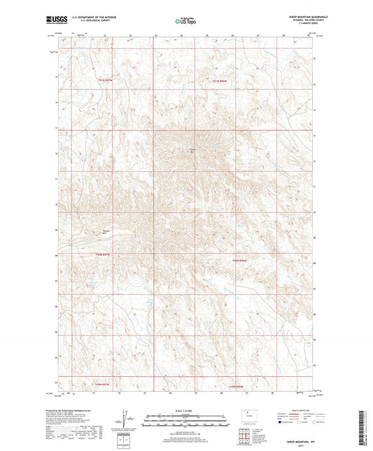 Sheep Mountain Wyoming US Topo Map Image