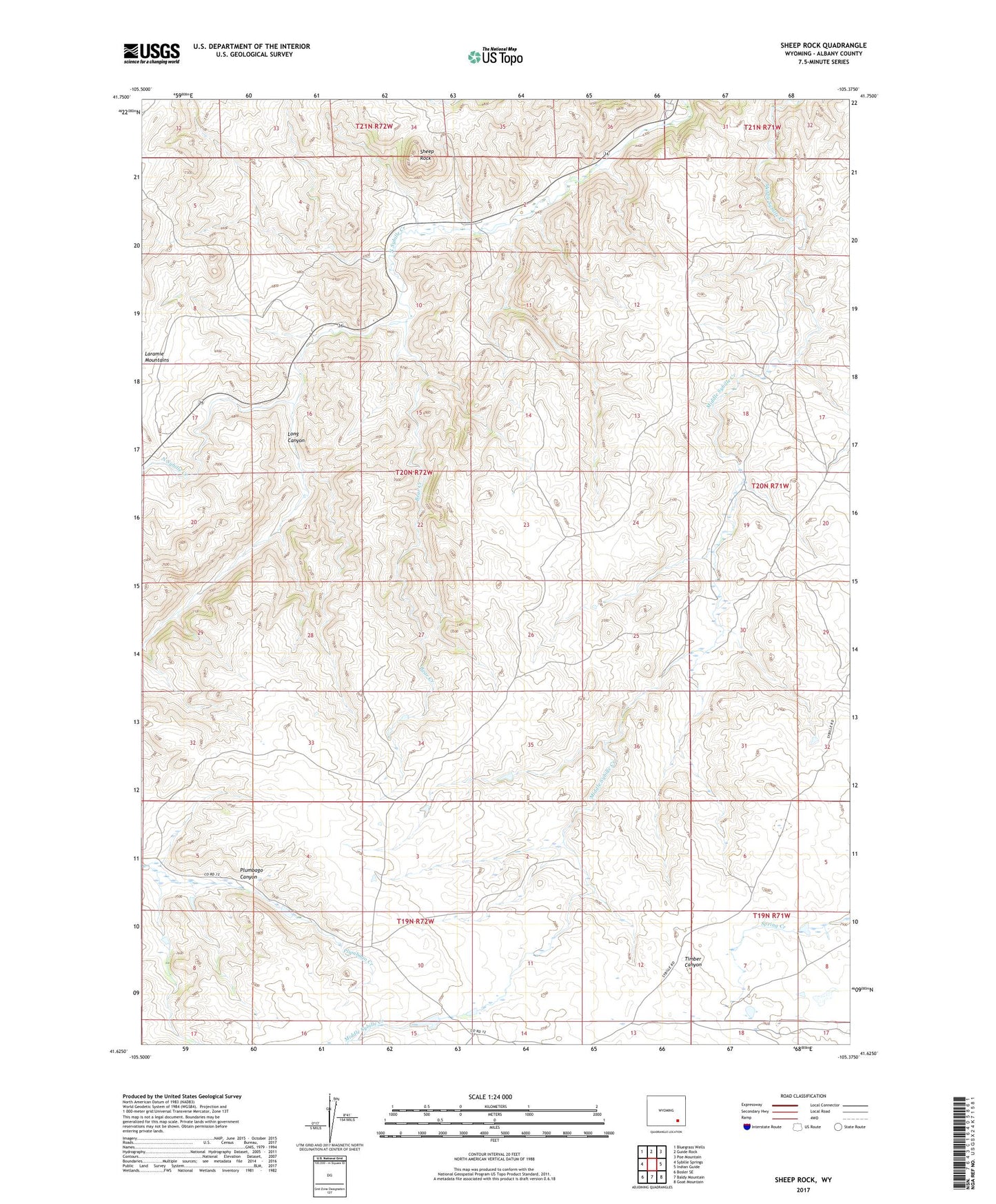Sheep Rock Wyoming US Topo Map Image