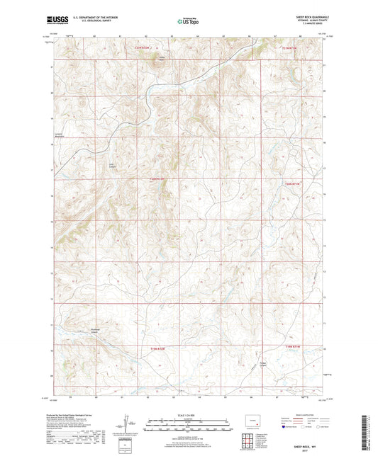 Sheep Rock Wyoming US Topo Map Image
