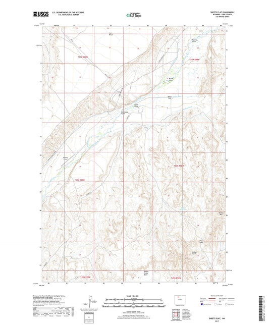 Sheets Flat Wyoming US Topo Map Image