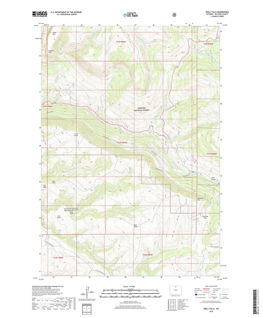 Shell Falls Wyoming US Topo Map Image
