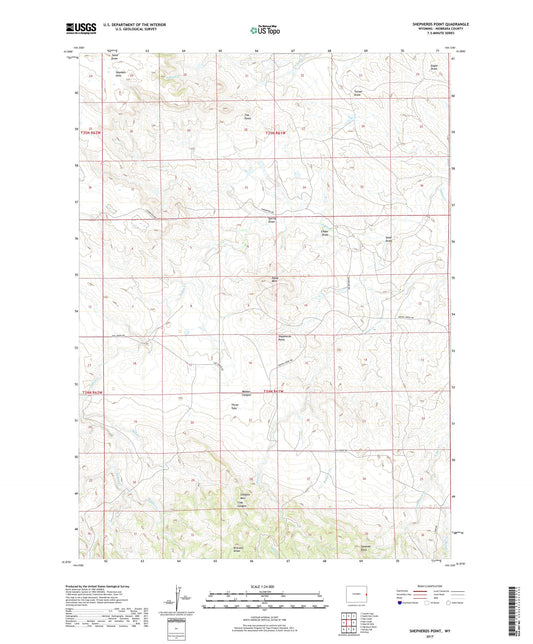 Shepherds Point Wyoming US Topo Map Image