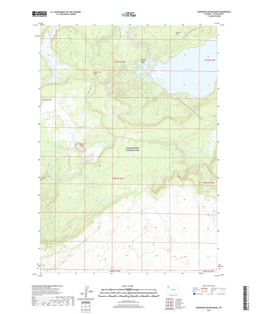 Shoshone Geyser Basin Wyoming US Topo Map Image