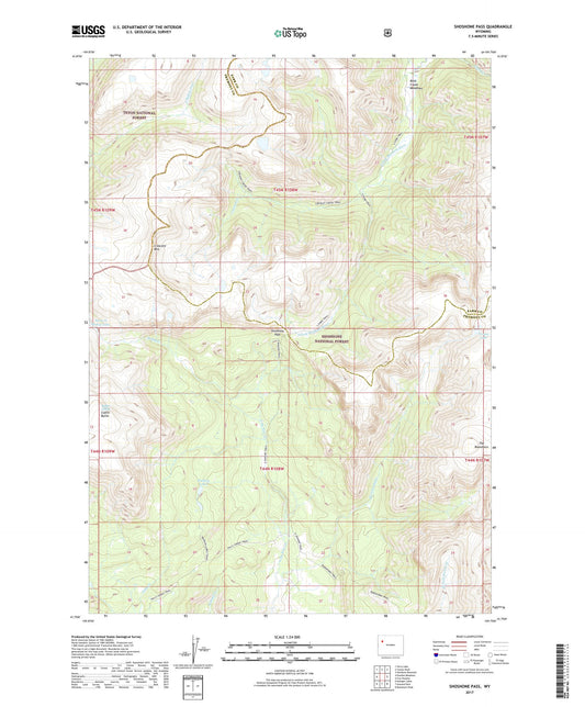 Shoshone Pass Wyoming US Topo Map Image