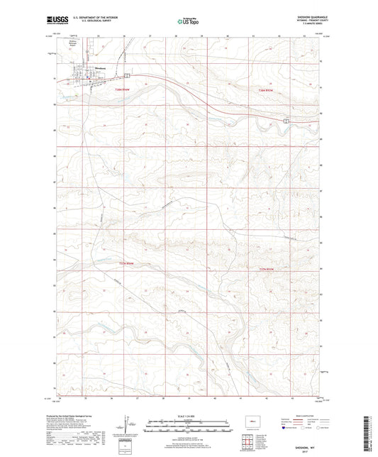Shoshoni Wyoming US Topo Map Image