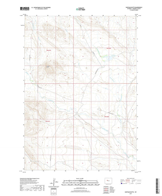 Shotgun Butte Wyoming US Topo Map Image