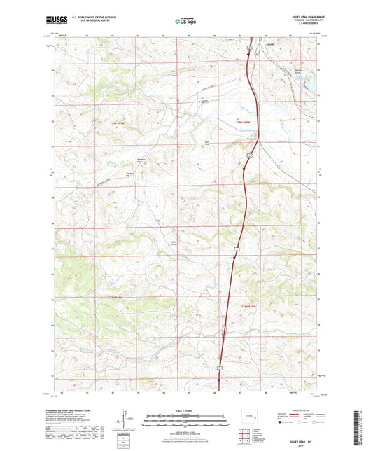 Sibley Peak Wyoming US Topo Map Image