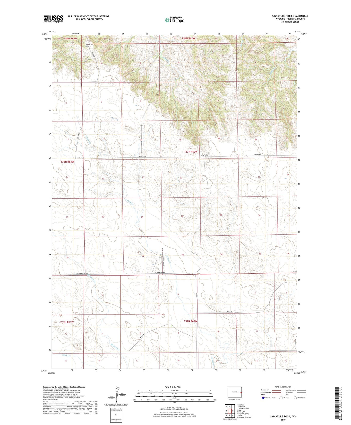 Signature Rock Wyoming US Topo Map Image