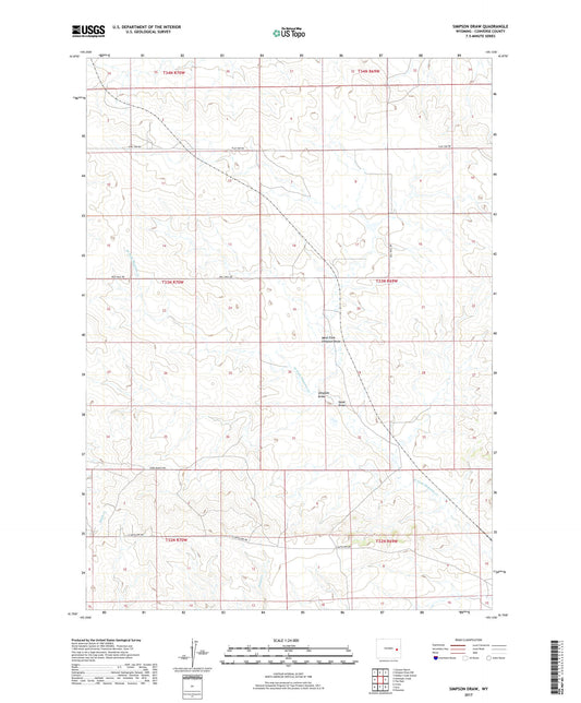 Simpson Draw Wyoming US Topo Map Image
