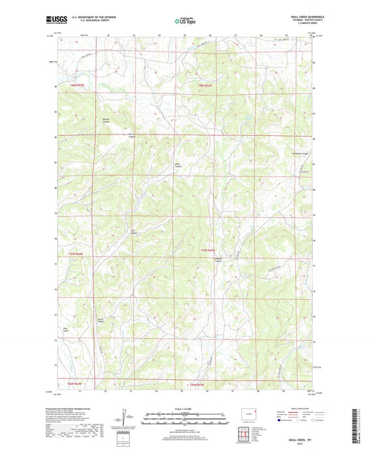 Skull Creek Wyoming US Topo Map Image