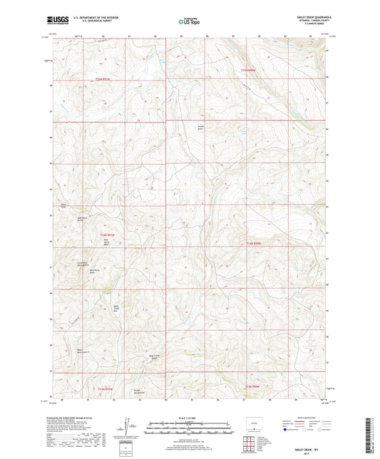 Smiley Draw Wyoming US Topo Map Image