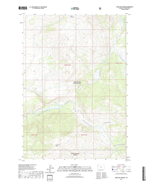 Snake Hot Springs Wyoming US Topo Map Image