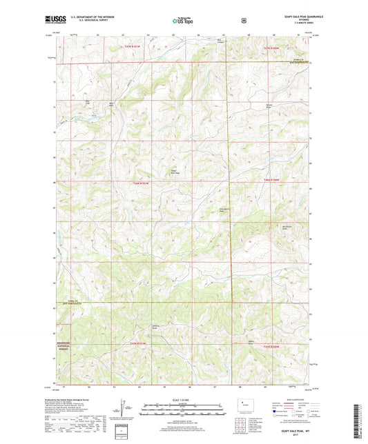 Soapy Dale Peak Wyoming US Topo Map Image