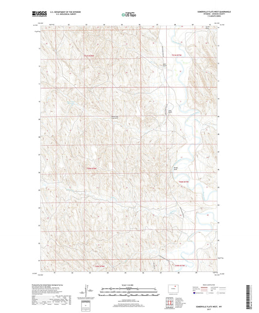 Somerville Flats West Wyoming US Topo Map Image