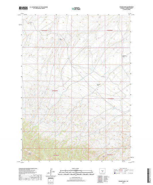 Spanish Mine Wyoming US Topo Map Image