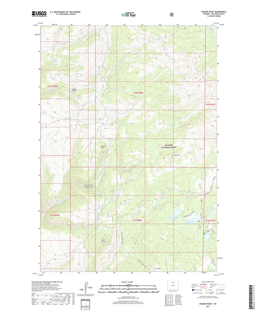 Spanish Point Wyoming US Topo Map Image