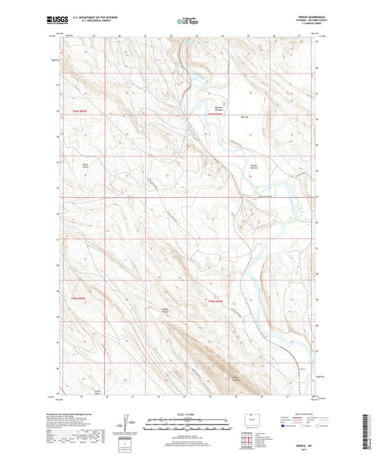 Spence Wyoming US Topo Map Image