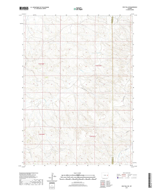 Split Hill SW Wyoming US Topo Map Image