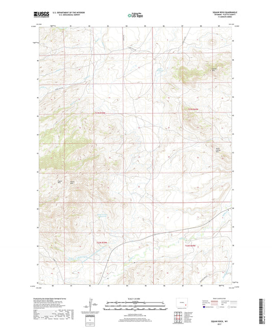Squaw Rock Wyoming US Topo Map Image