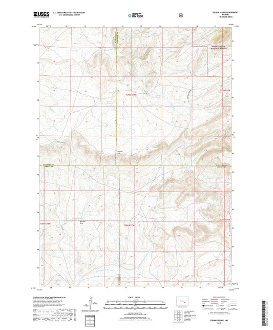 Squaw Spring Wyoming US Topo Map Image