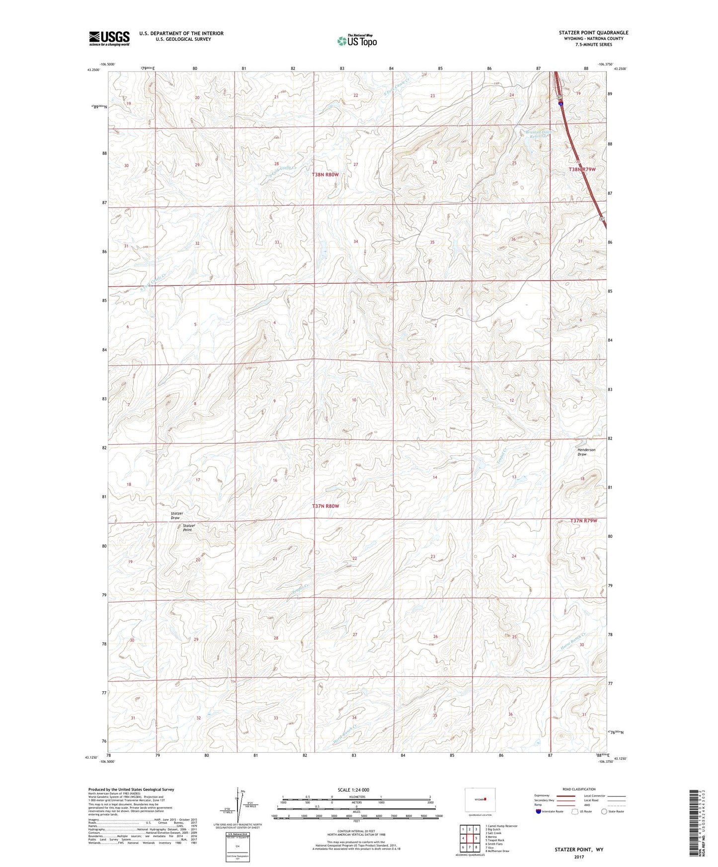 Statzer Point Wyoming US Topo Map Image