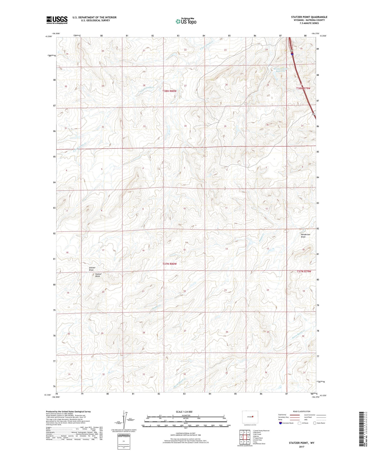 Statzer Point Wyoming US Topo Map Image