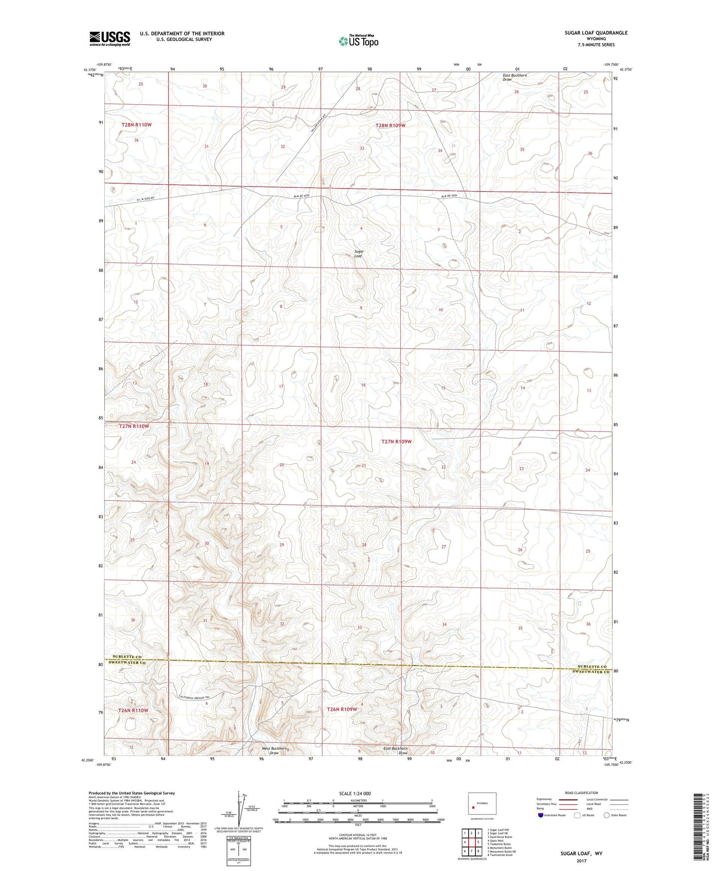 Sugar Loaf Wyoming US Topo Map Image