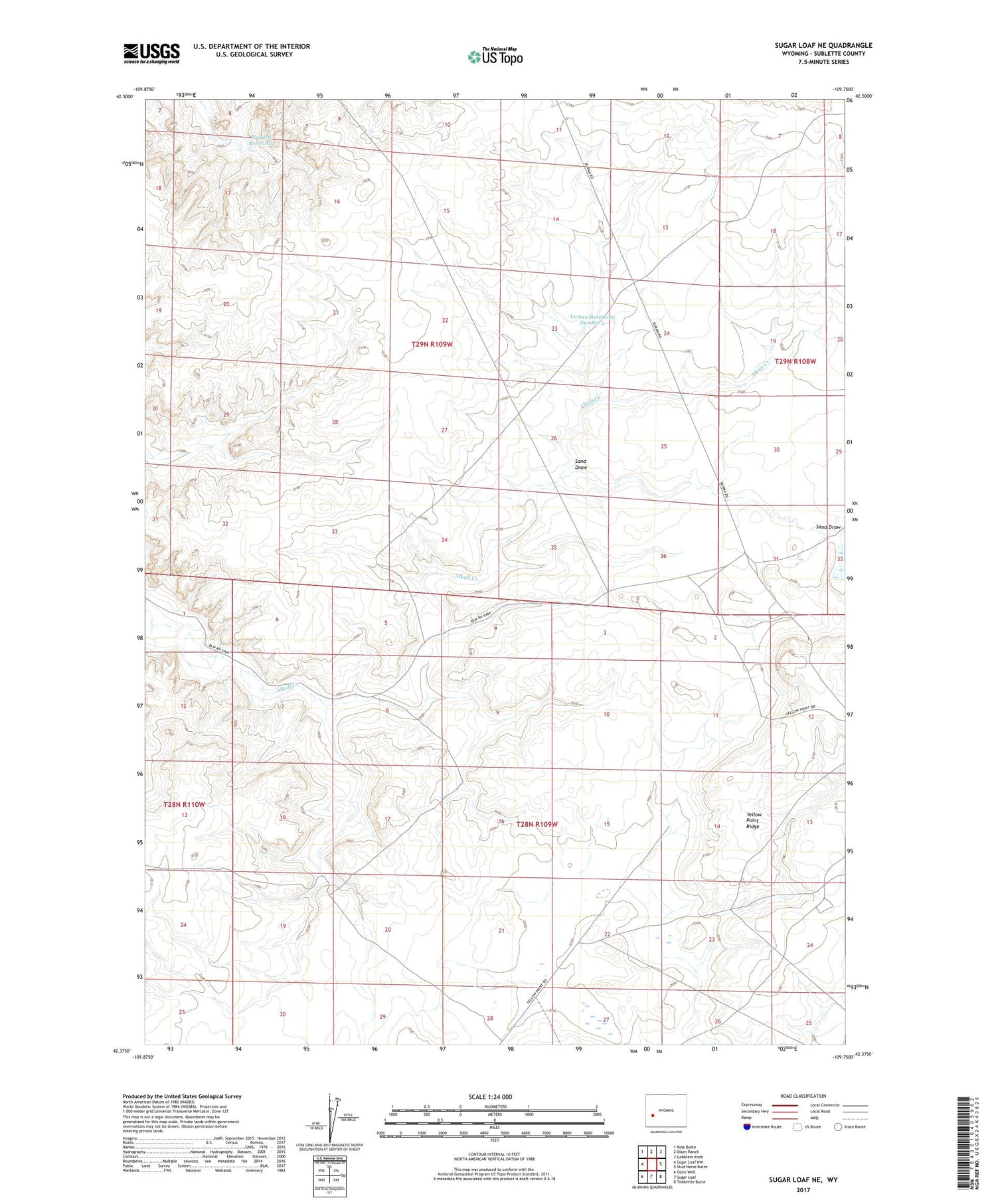 Sugar Loaf NE Wyoming US Topo Map Image