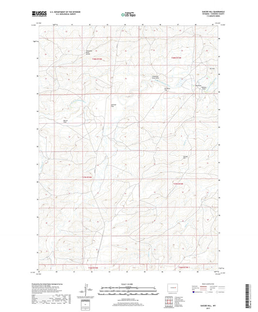 Suicide Hill Wyoming US Topo Map Image