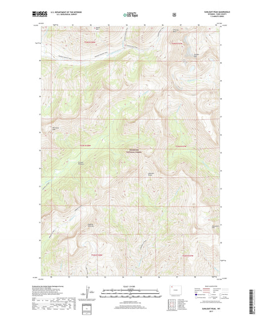 Sunlight Peak Wyoming US Topo Map Image
