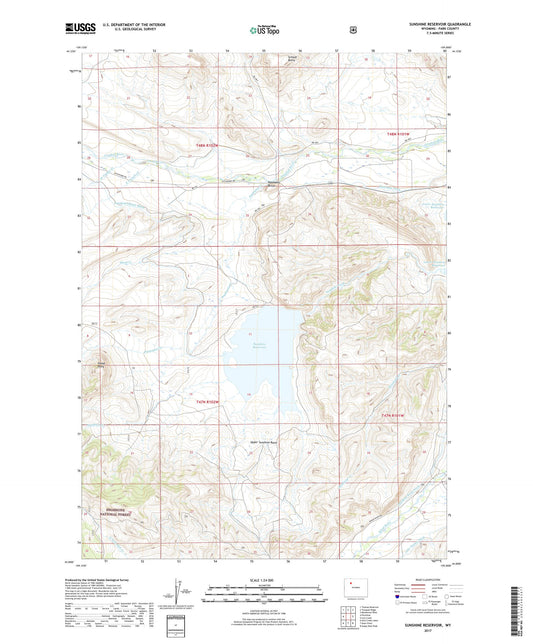 Sunshine Reservoir Wyoming US Topo Map Image
