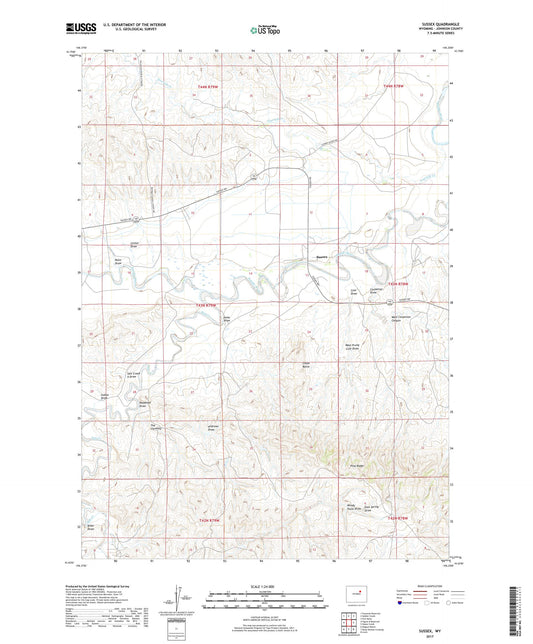 Sussex Wyoming US Topo Map Image