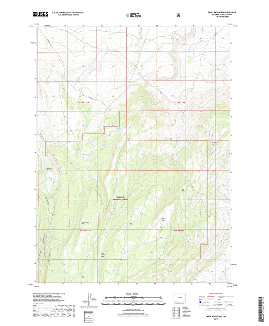 Table Mountain Wyoming US Topo Map Image