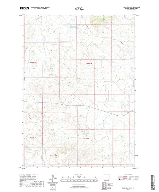 Telephone Draw Wyoming US Topo Map Image
