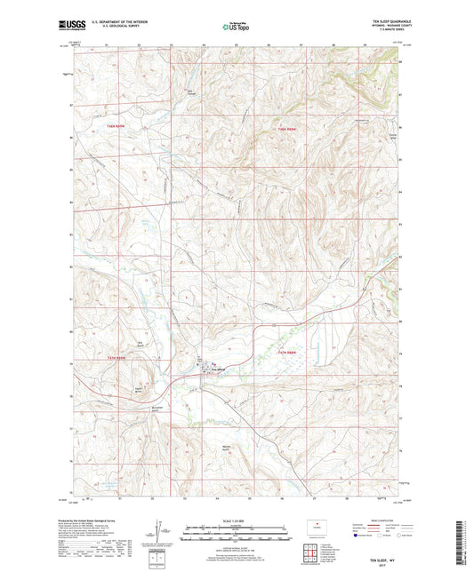 Ten Sleep Wyoming US Topo Map Image