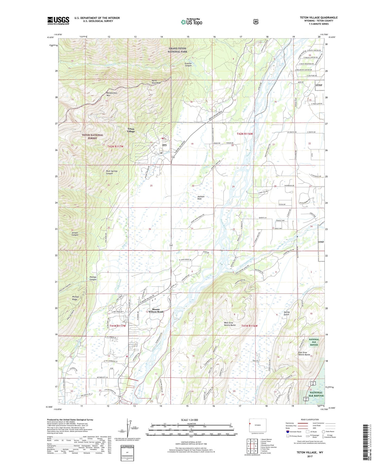 Teton Village Wyoming US Topo Map Image