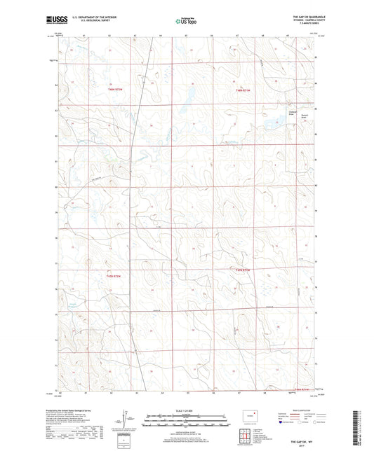 The Gap SW Wyoming US Topo Map Image