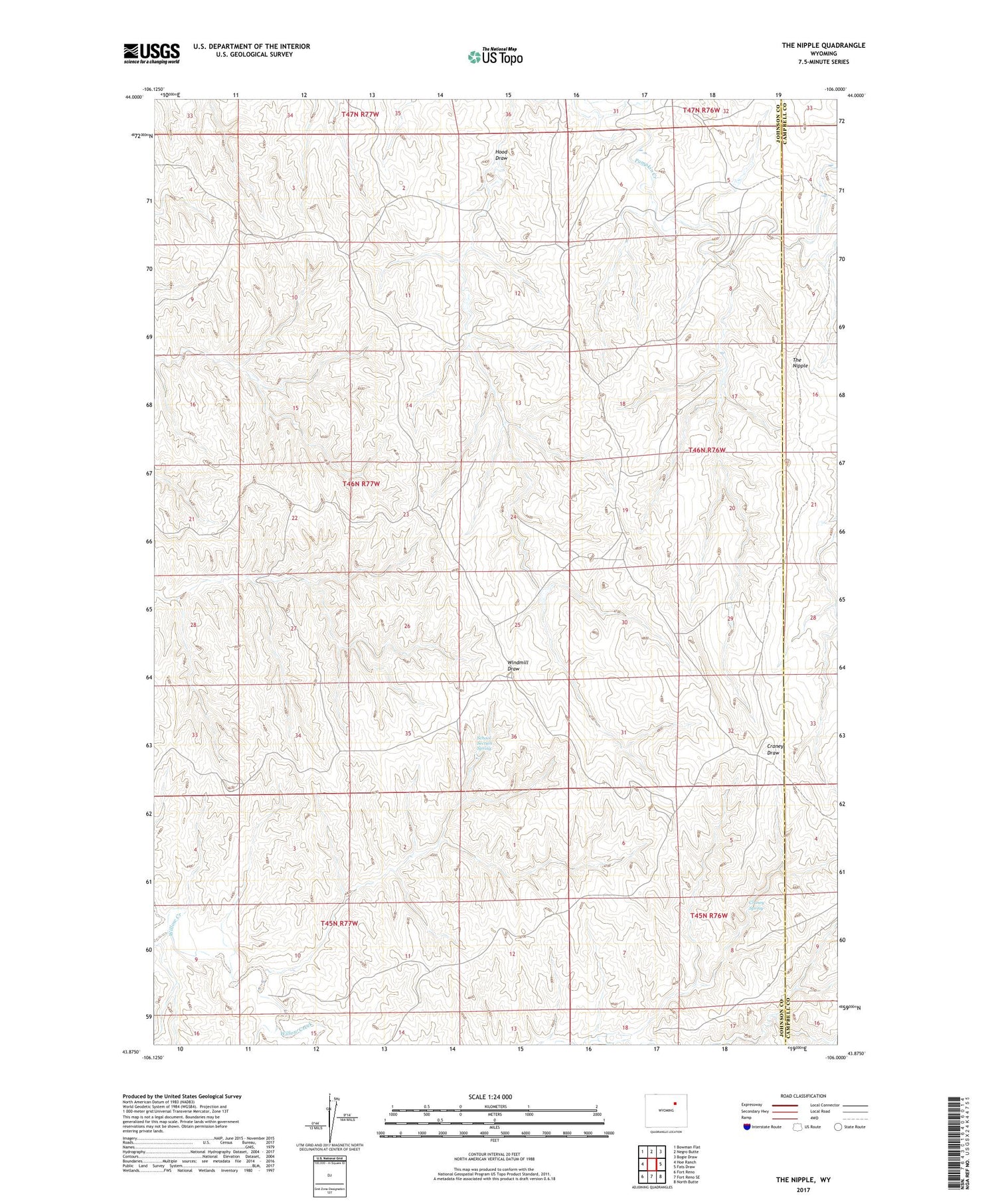 The Nipple Wyoming US Topo Map Image