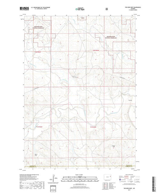 The Nose West Wyoming US Topo Map Image
