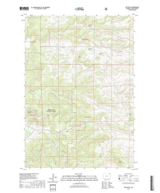 The Notch Wyoming US Topo Map Image