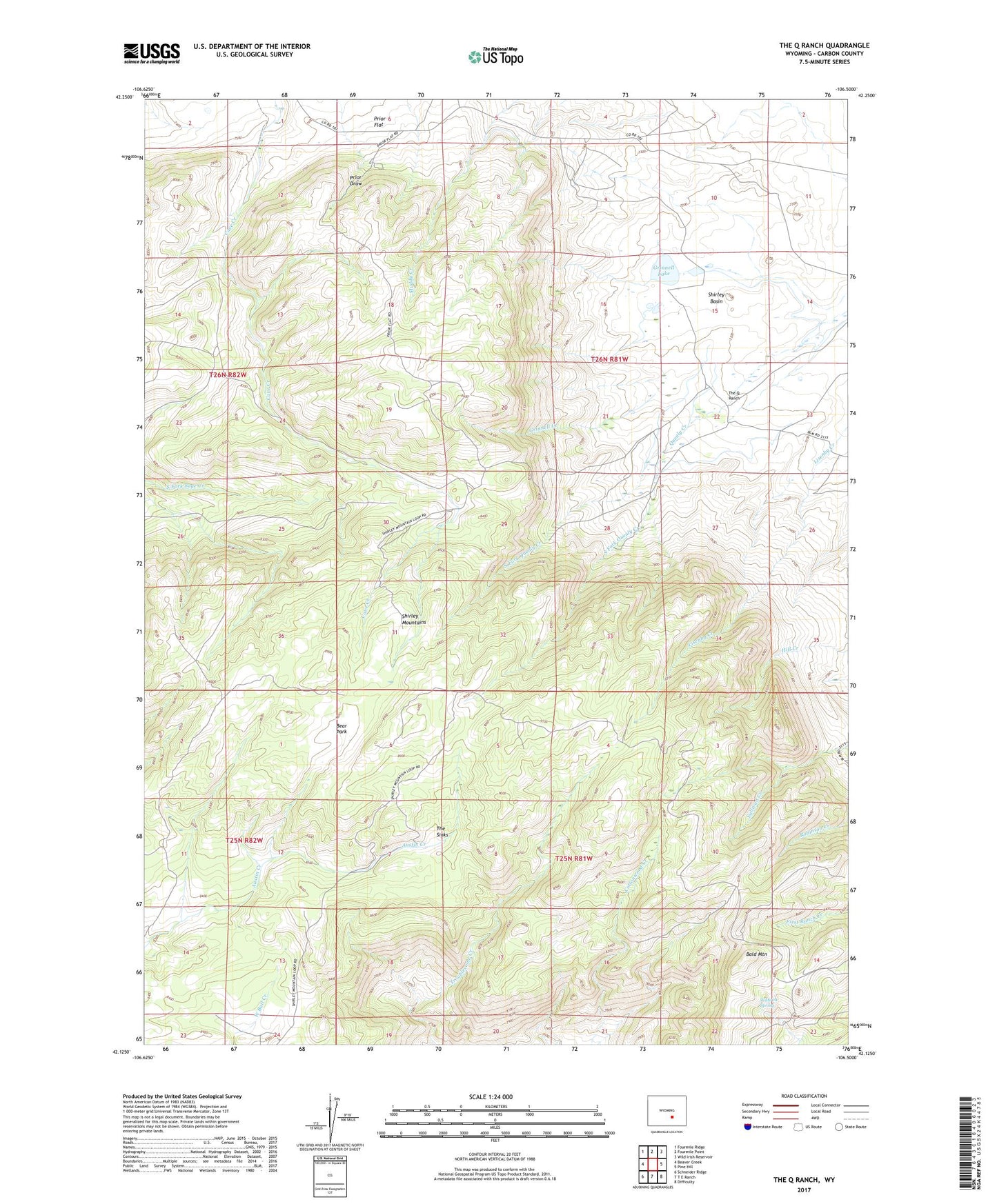 The Q Ranch Wyoming US Topo Map Image