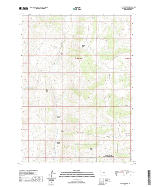 The Rock Slide Wyoming US Topo Map Image