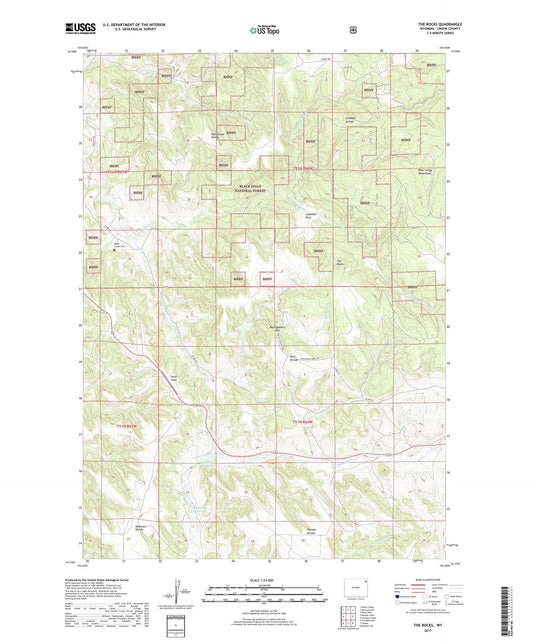 The Rocks Wyoming US Topo Map Image