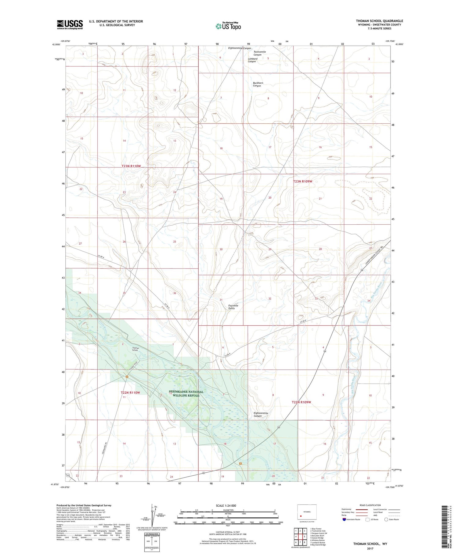 Thoman School Wyoming US Topo Map Image